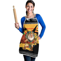 Egypt Christmas Apron with Pharaoh Santa Pyramids Eye of Horus and Ancient Egyptian - Wonder Print Shop
