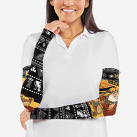 Egypt Christmas Arm Sleeves with Pharaoh Santa Pyramids Eye of Horus and Ancient Egyptian - Wonder Print Shop