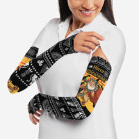 Egypt Christmas Arm Sleeves with Pharaoh Santa Pyramids Eye of Horus and Ancient Egyptian - Wonder Print Shop