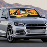 Egypt Christmas Auto Sun Shade with Pharaoh Santa Pyramids Eye of Horus and Ancient Egyptian - Wonder Print Shop