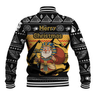 Egypt Christmas Baseball Jacket with Pharaoh Santa Pyramids Eye of Horus and Ancient Egyptian - Wonder Print Shop