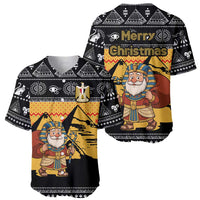 Egypt Christmas Baseball Jersey with Pharaoh Santa Pyramids Eye of Horus and Ancient Egyptian - Wonder Print Shop