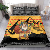 Egypt Christmas Bedding Set with Pharaoh Santa Pyramids Eye of Horus and Ancient Egyptian - Wonder Print Shop