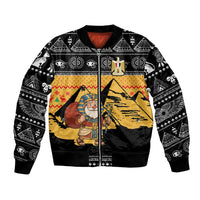 Egypt Christmas Bomber Jacket with Pharaoh Santa Pyramids Eye of Horus and Ancient Egyptian - Wonder Print Shop