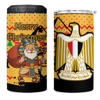 Egypt Christmas 4 in 1 Can Cooler Tumbler with Pharaoh Santa Pyramids Eye of Horus and Ancient Egyptian - Wonder Print Shop