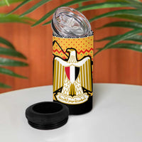 Egypt Christmas 4 in 1 Can Cooler Tumbler with Pharaoh Santa Pyramids Eye of Horus and Ancient Egyptian - Wonder Print Shop