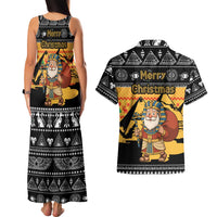 Egypt Christmas Couples Matching Tank Maxi Dress and Hawaiian Shirt with Pharaoh Santa Pyramids Eye of Horus and Ancient Egyptian - Wonder Print Shop