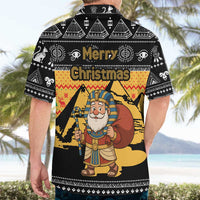 Egypt Christmas Hawaiian Shirt with Pharaoh Santa Pyramids Eye of Horus and Ancient Egyptian - Wonder Print Shop