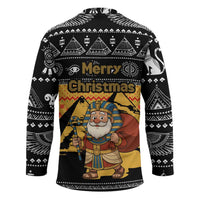Egypt Christmas Hockey Jersey with Pharaoh Santa Pyramids Eye of Horus and Ancient Egyptian - Wonder Print Shop