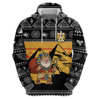 Egypt Christmas Hoodie with Pharaoh Santa Pyramids Eye of Horus and Ancient Egyptian - Wonder Print Shop