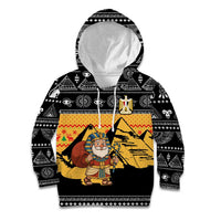 Egypt Christmas Kid Hoodie with Pharaoh Santa Pyramids Eye of Horus and Ancient Egyptian - Wonder Print Shop