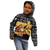 Egypt Christmas Kid Hoodie with Pharaoh Santa Pyramids Eye of Horus and Ancient Egyptian - Wonder Print Shop