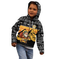 Egypt Christmas Kid Hoodie with Pharaoh Santa Pyramids Eye of Horus and Ancient Egyptian - Wonder Print Shop