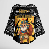 Egypt Christmas Kimono Sleeve Blouse with Pharaoh Santa Pyramids Eye of Horus and Ancient Egyptian - Wonder Print Shop