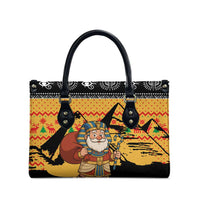 Egypt Christmas Leather Bag with Pharaoh Santa Pyramids Eye of Horus and Ancient Egyptian - Wonder Print Shop