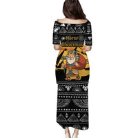 Egypt Christmas Puletasi with Pharaoh Santa Pyramids Eye of Horus and Ancient Egyptian - Wonder Print Shop