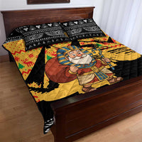 Egypt Christmas Quilt Bed Set with Pharaoh Santa Pyramids Eye of Horus and Ancient Egyptian - Wonder Print Shop