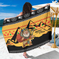 Egypt Christmas Sarong with Pharaoh Santa Pyramids Eye of Horus and Ancient Egyptian - Wonder Print Shop