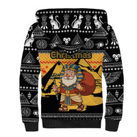 Egypt Christmas Sherpa Hoodie with Pharaoh Santa Pyramids Eye of Horus and Ancient Egyptian - Wonder Print Shop