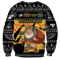 Egypt Christmas Sweatshirt with Pharaoh Santa Pyramids Eye of Horus and Ancient Egyptian - Wonder Print Shop