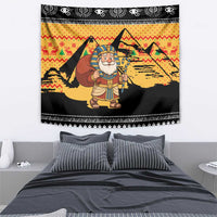 Egypt Christmas Tapestry with Pharaoh Santa Pyramids Eye of Horus and Ancient Egyptian - Wonder Print Shop