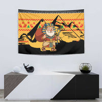 Egypt Christmas Tapestry with Pharaoh Santa Pyramids Eye of Horus and Ancient Egyptian - Wonder Print Shop