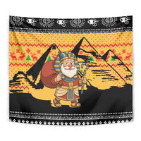 Egypt Christmas Tapestry with Pharaoh Santa Pyramids Eye of Horus and Ancient Egyptian - Wonder Print Shop