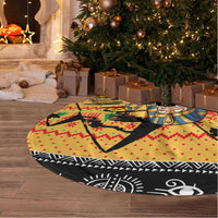 Egypt Christmas Tree Skirt with Pharaoh Santa Pyramids Eye of Horus and Ancient Egyptian - Wonder Print Shop