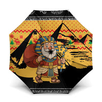 Egypt Christmas Umbrella with Pharaoh Santa Pyramids Eye of Horus and Ancient Egyptian - Wonder Print Shop