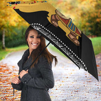 Egypt Christmas Umbrella with Pharaoh Santa Pyramids Eye of Horus and Ancient Egyptian - Wonder Print Shop