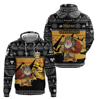 Egypt Christmas Zip Hoodie with Pharaoh Santa Pyramids Eye of Horus and Ancient Egyptian - Wonder Print Shop