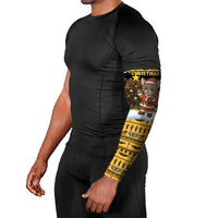 Egypt Christmas Arm Sleeves with Santa Cat Sleigh Reindeer Christmas Tree and Ancient Hieroglyphic - Wonder Print Shop