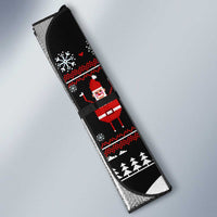 Egypt Christmas Auto Sun Shade with Santa Cat Sleigh Reindeer Christmas Tree and Ancient Hieroglyphic - Wonder Print Shop
