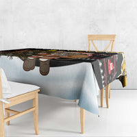 Egypt Christmas Tablecloth with Santa Cat Sleigh Reindeer Christmas Tree and Ancient Hieroglyphic - Wonder Print Shop