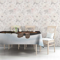 Egypt Christmas Tablecloth with Santa Cat Sleigh Reindeer Christmas Tree and Ancient Hieroglyphic - Wonder Print Shop