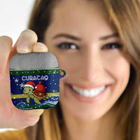 Curacao Christmas AirPods Case with Santa Turtle Ocean Waves Snowflakes and Holiday Gift Design - Wonder Print Shop