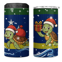 Curacao Christmas 4 in 1 Can Cooler Tumbler with Santa Turtle Ocean Waves Snowflakes and Holiday Gift Design - Wonder Print Shop