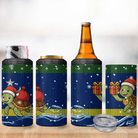 Curacao Christmas 4 in 1 Can Cooler Tumbler with Santa Turtle Ocean Waves Snowflakes and Holiday Gift Design - Wonder Print Shop