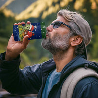 Curacao Christmas 4 in 1 Can Cooler Tumbler with Santa Turtle Ocean Waves Snowflakes and Holiday Gift Design - Wonder Print Shop