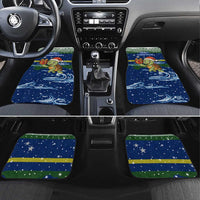 Curacao Christmas Car Mats with Santa Turtle Ocean Waves Snowflakes and Holiday Gift Design - Wonder Print Shop