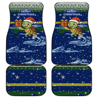 Curacao Christmas Car Mats with Santa Turtle Ocean Waves Snowflakes and Holiday Gift Design - Wonder Print Shop