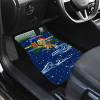 Curacao Christmas Car Mats with Santa Turtle Ocean Waves Snowflakes and Holiday Gift Design - Wonder Print Shop