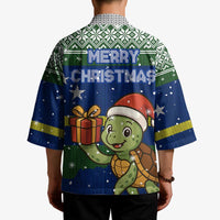 Curacao Christmas Kimono with Santa Turtle Ocean Waves Snowflakes and Holiday Gift Design - Wonder Print Shop