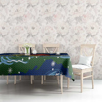 Curacao Christmas Tablecloth with Santa Turtle Ocean Waves Snowflakes and Holiday Gift Design - Wonder Print Shop