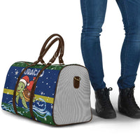 Curacao Christmas Travel Bag with Santa Turtle Ocean Waves Snowflakes and Holiday Gift Design - Wonder Print Shop