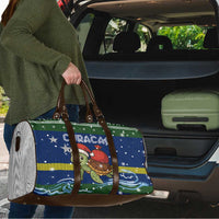Curacao Christmas Travel Bag with Santa Turtle Ocean Waves Snowflakes and Holiday Gift Design - Wonder Print Shop