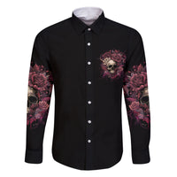 My Give A F Rose Skull Family Matching Off Shoulder Long Sleeve Dress and Hawaiian Shirt - Wonder Print Shop