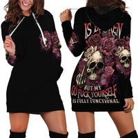 My Give A F Rose Skull Hoodie Dress - Wonder Print Shop