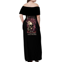 My Give A F Rose Skull Off Shoulder Maxi Dress - Wonder Print Shop