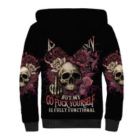 My Give A F Rose Skull Sherpa Hoodie - Wonder Print Shop